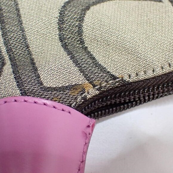 Dolce & Gabbana Y2K Pink Trim Canvas Logo Shoulder Bag/Purse - Picture 10 of 12